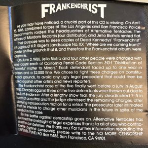 Dead Kennedys - Frankenchrist CD insert
